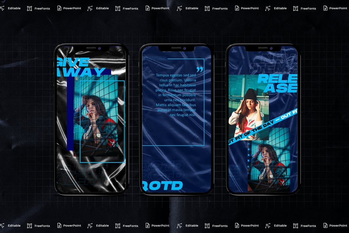 科技风格微信等社交媒体传播专用手机版PPT模板下载 [PPTX]