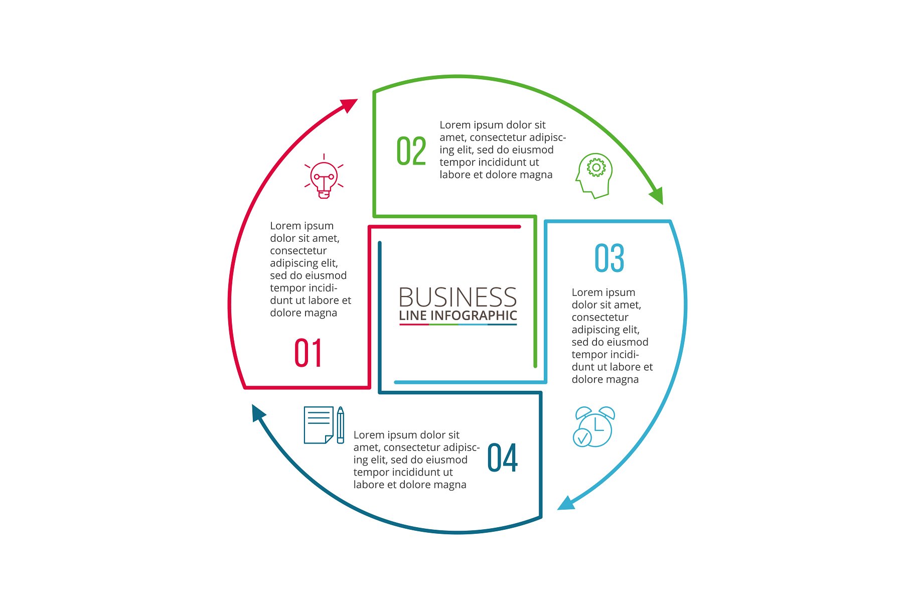 演示ppt素材模板 Linear elements for infographic v.11