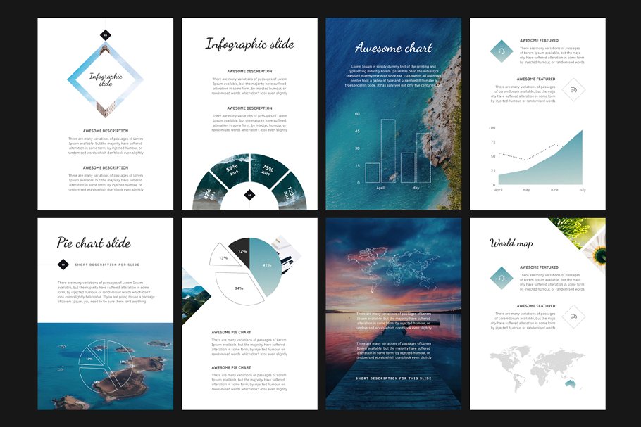 时尚ppt素材模板 A4 | Tera PowerPoint Template