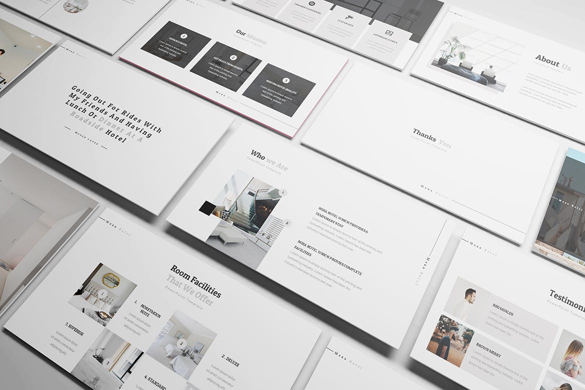 酒店设计展示的ppt简洁模板下载 [PPTX]