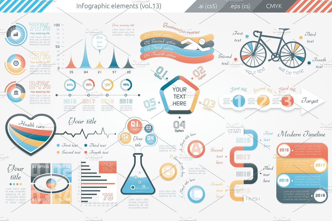 信息图表ppt素材 Infographic Elements (v13)