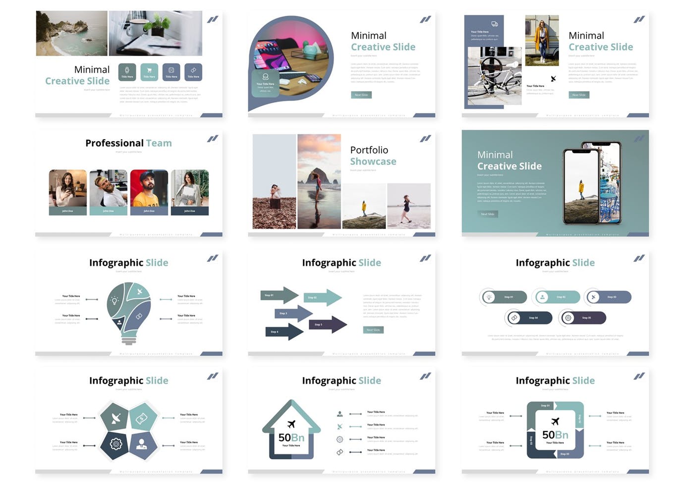 时尚高端简约多用途的高品质几何图形keynote幻灯片演示模板（key）