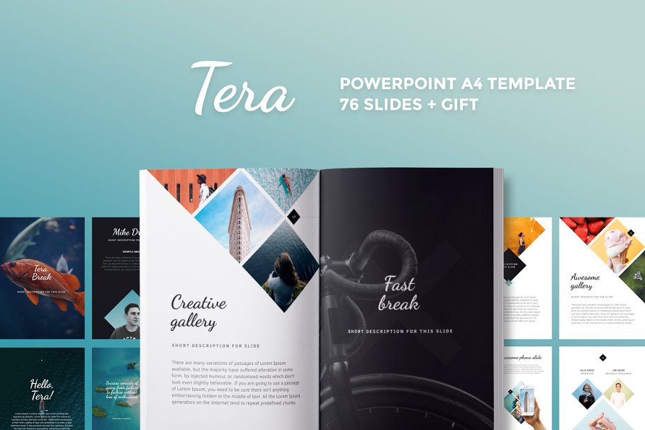 时尚ppt素材模板 A4 | Tera PowerPoint Template
