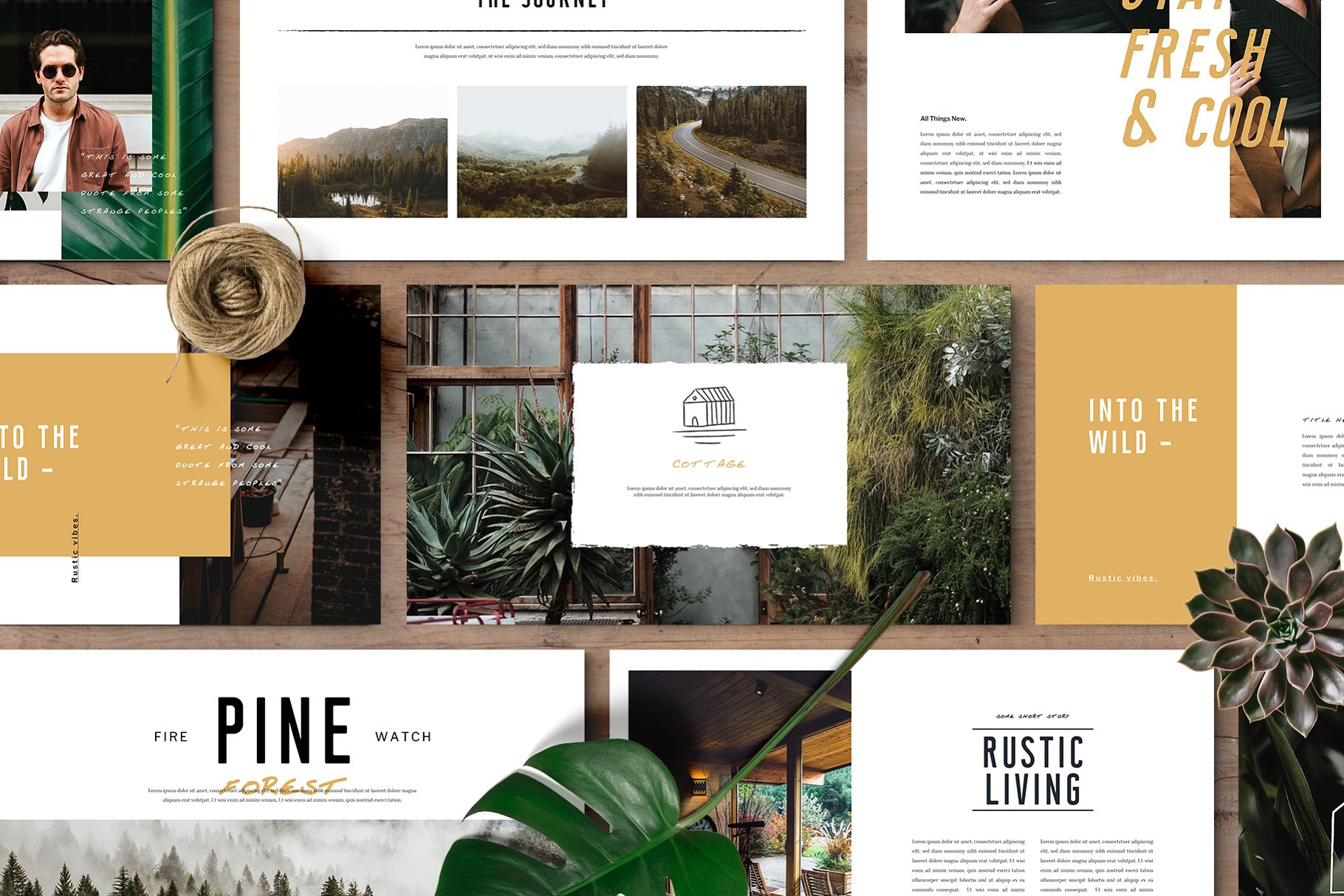 时尚ppt素材模板 MONROE Lookbook Powerpoint Template