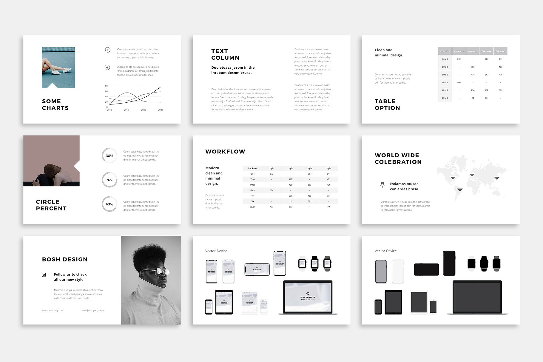 时尚ppt素材模板下载 BOSH – Keynote Template