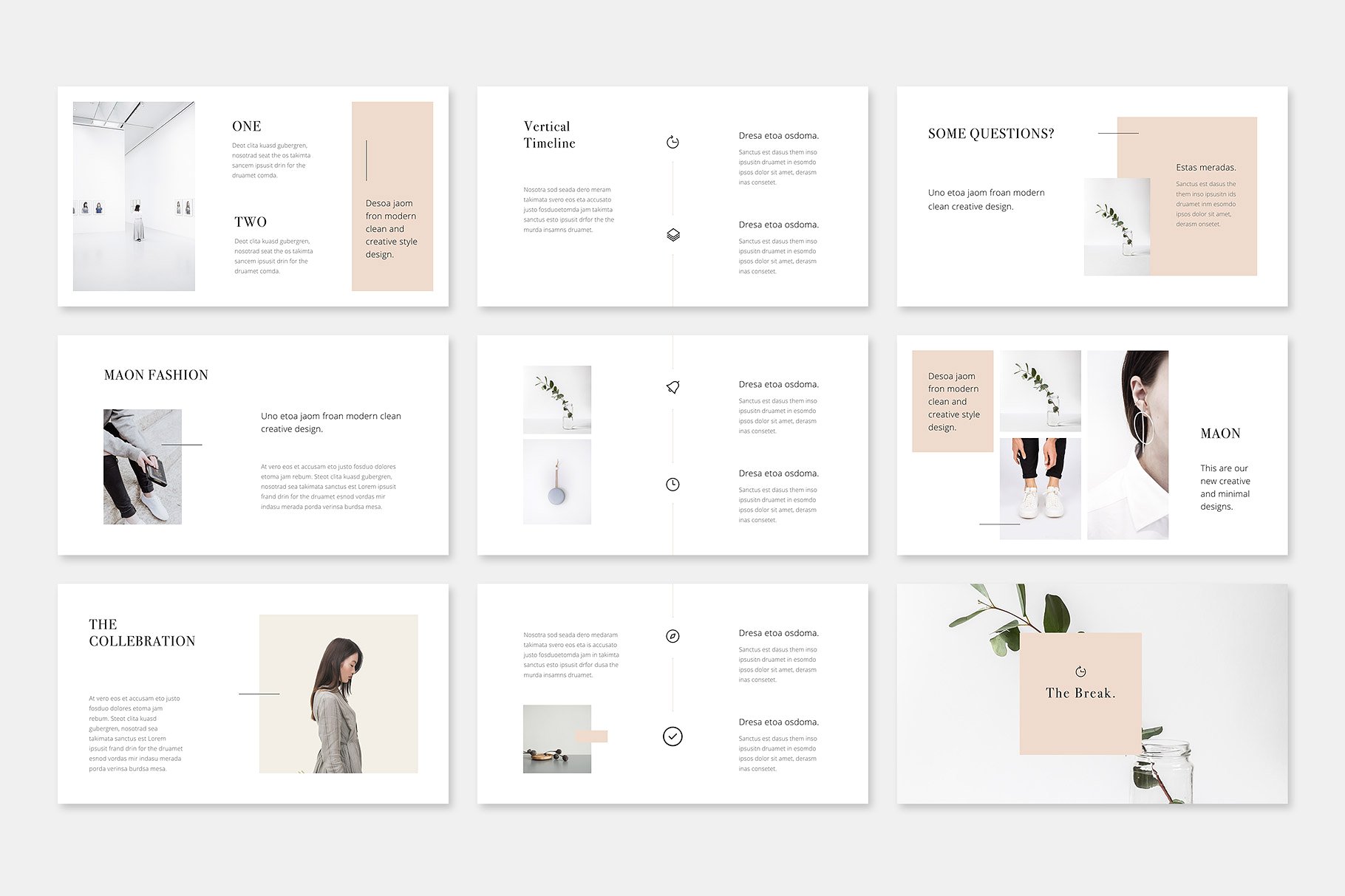 时尚杂志风ppt素材 MAON – Keynote Template