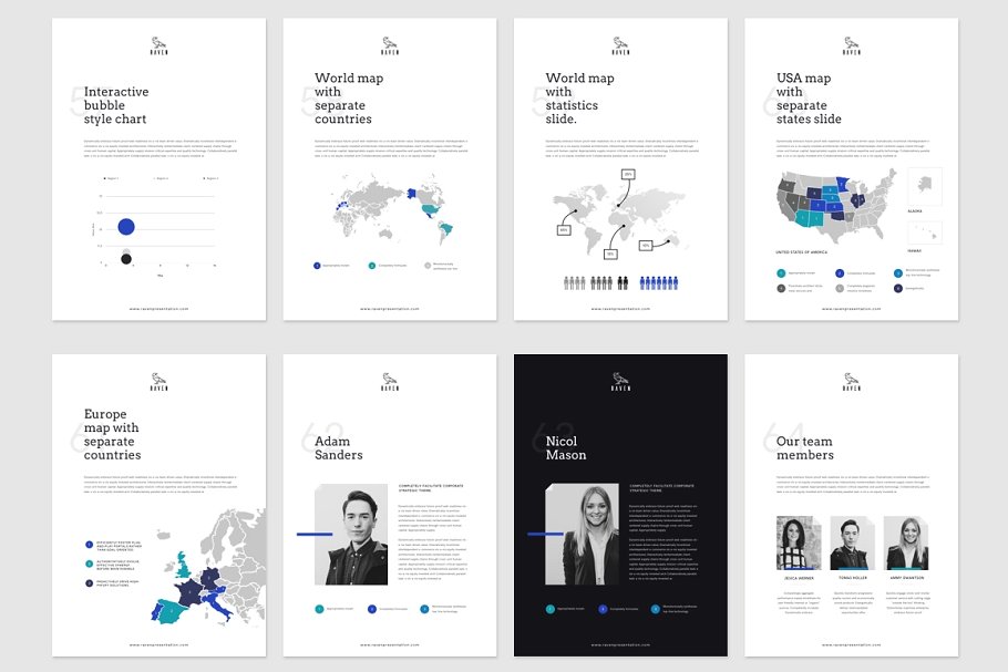 高端Raven垂直主题ppt模板 Raven Vertical Keynote Template