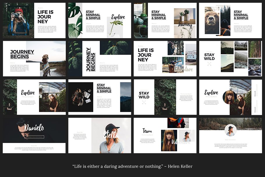 时尚ppt素材模板 ASCHA Lookbook Powerpoint Template