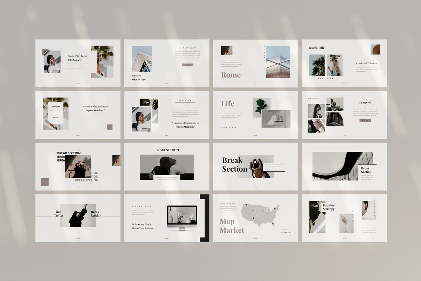 优雅时尚高端简约高品质powerpoint幻灯片模板下载(pptx)