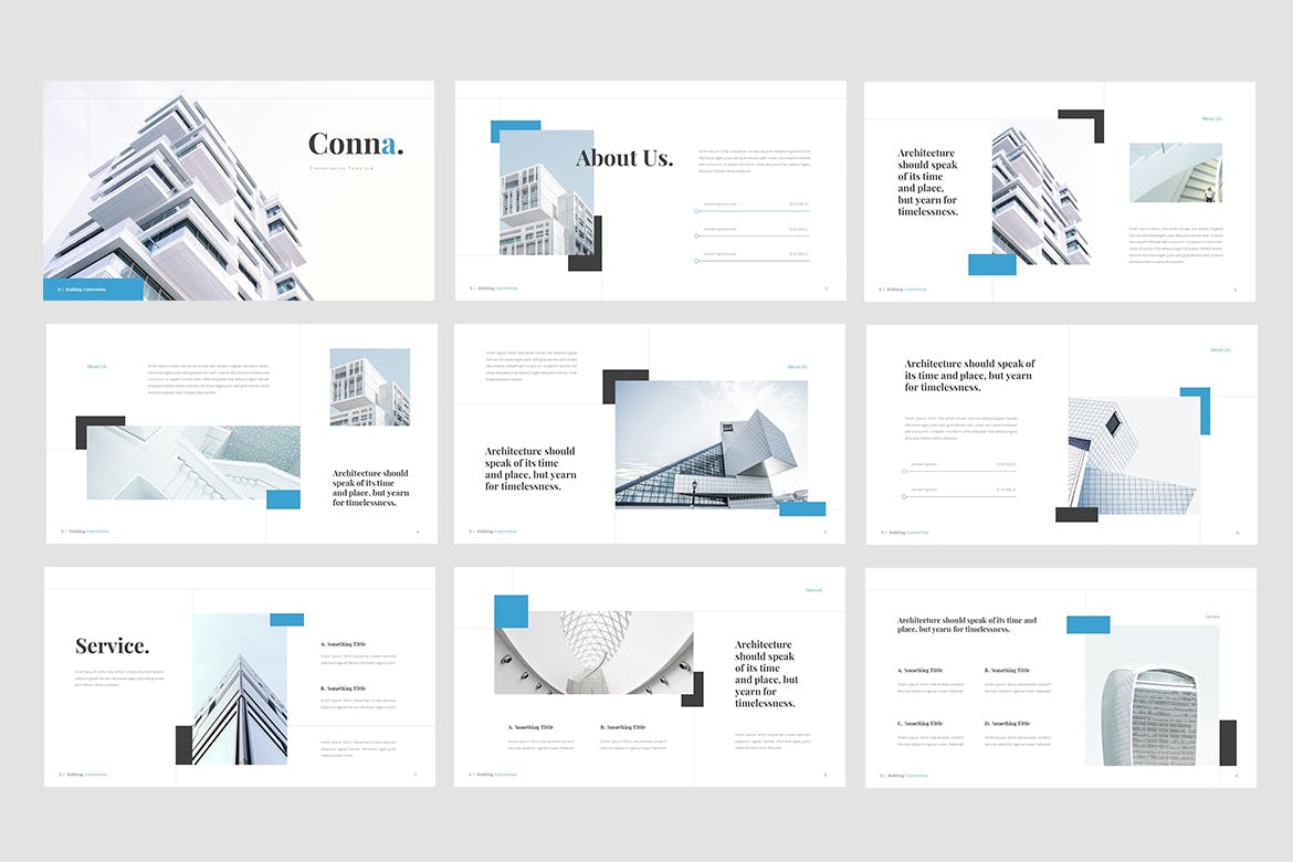 高品质的专业房地产建筑施工powerpoint幻灯片演示模板（pptx）