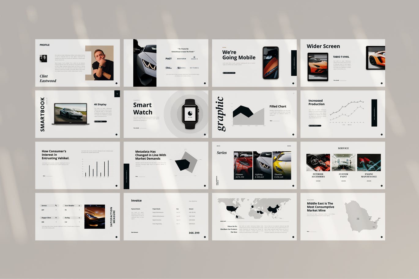 时尚高端简约极简风格的keynoet幻灯片模板下载