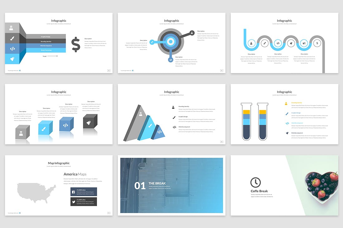 PPT模板 | 高级品牌黑白灰创意极简主题设计演示文稿幻灯片KEY