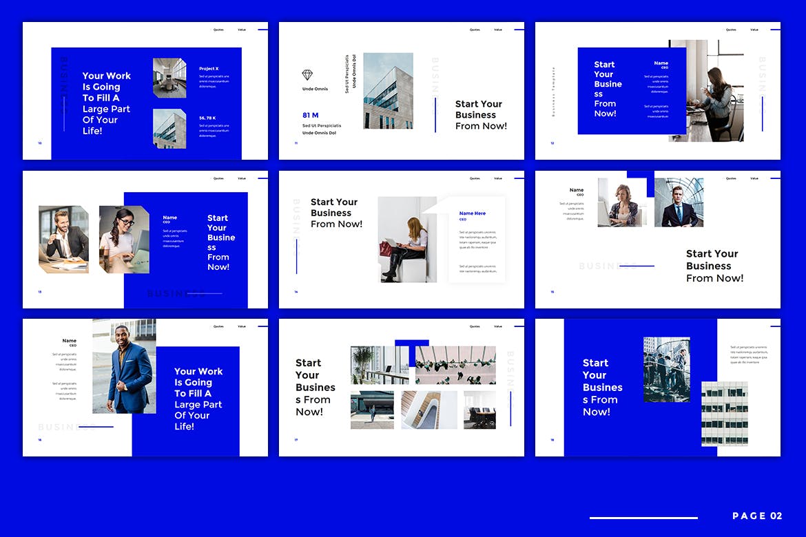 经典蓝色商业计划书PPT模板[PPTX]