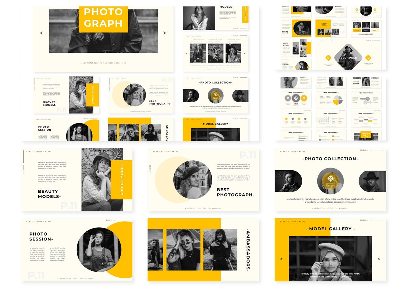 时尚高端多用途的高品质简约powerpoint幻灯片演示模板（pptx）