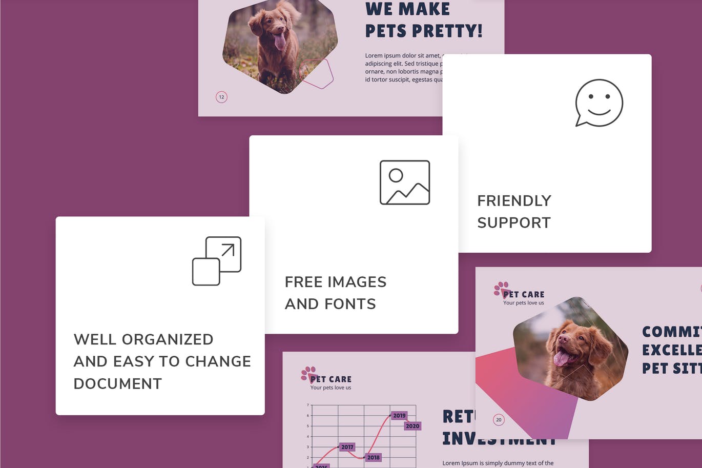 宠物护理管理PPT商业计划书模板下载[PPTX]