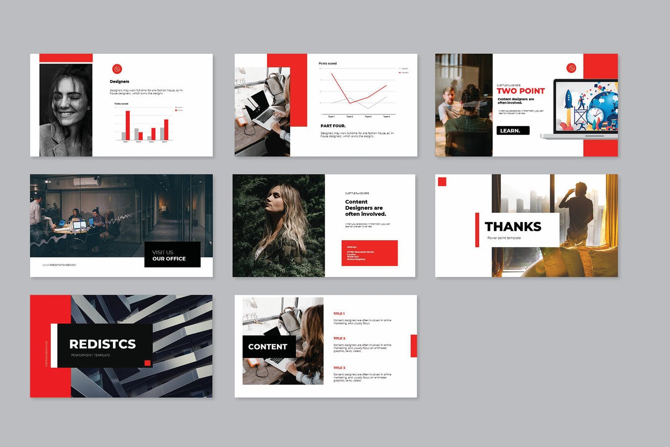 时尚简约高端好用的专业powerpoint幻灯片演示模板（pptx）