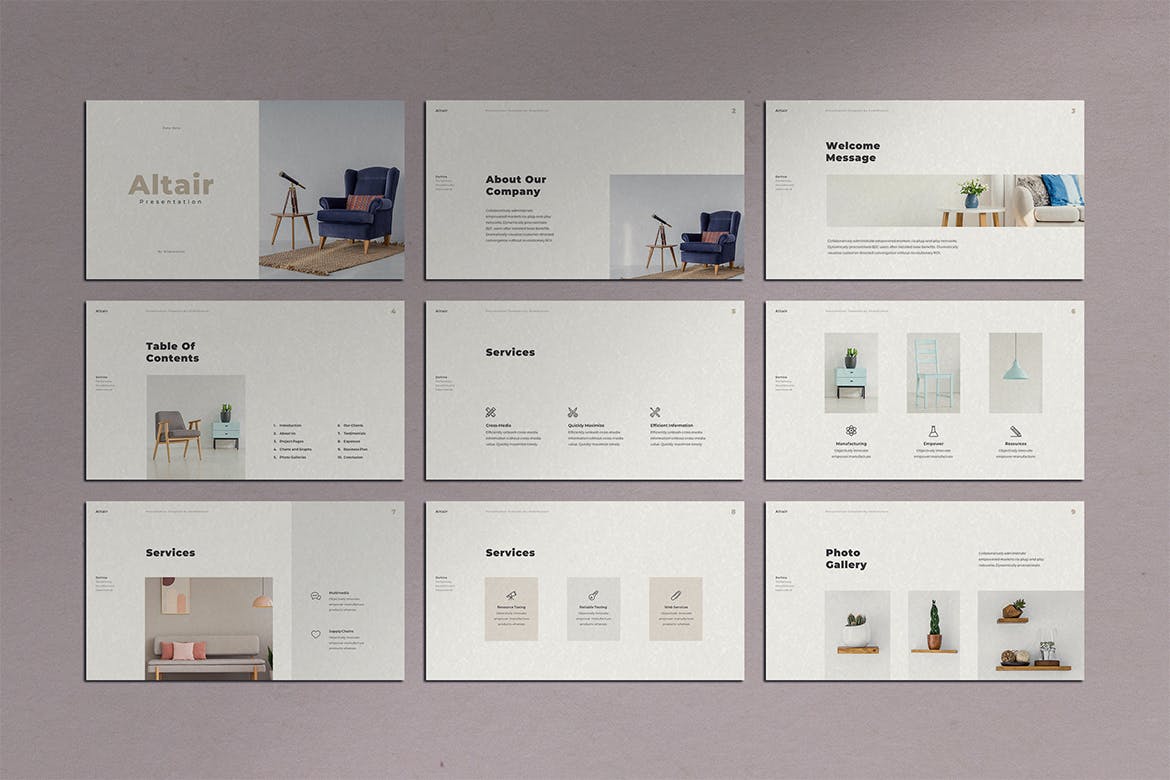 时尚居家设计师使用的PPT模板 精美ppt模板 简约ppt模板[PPTX]