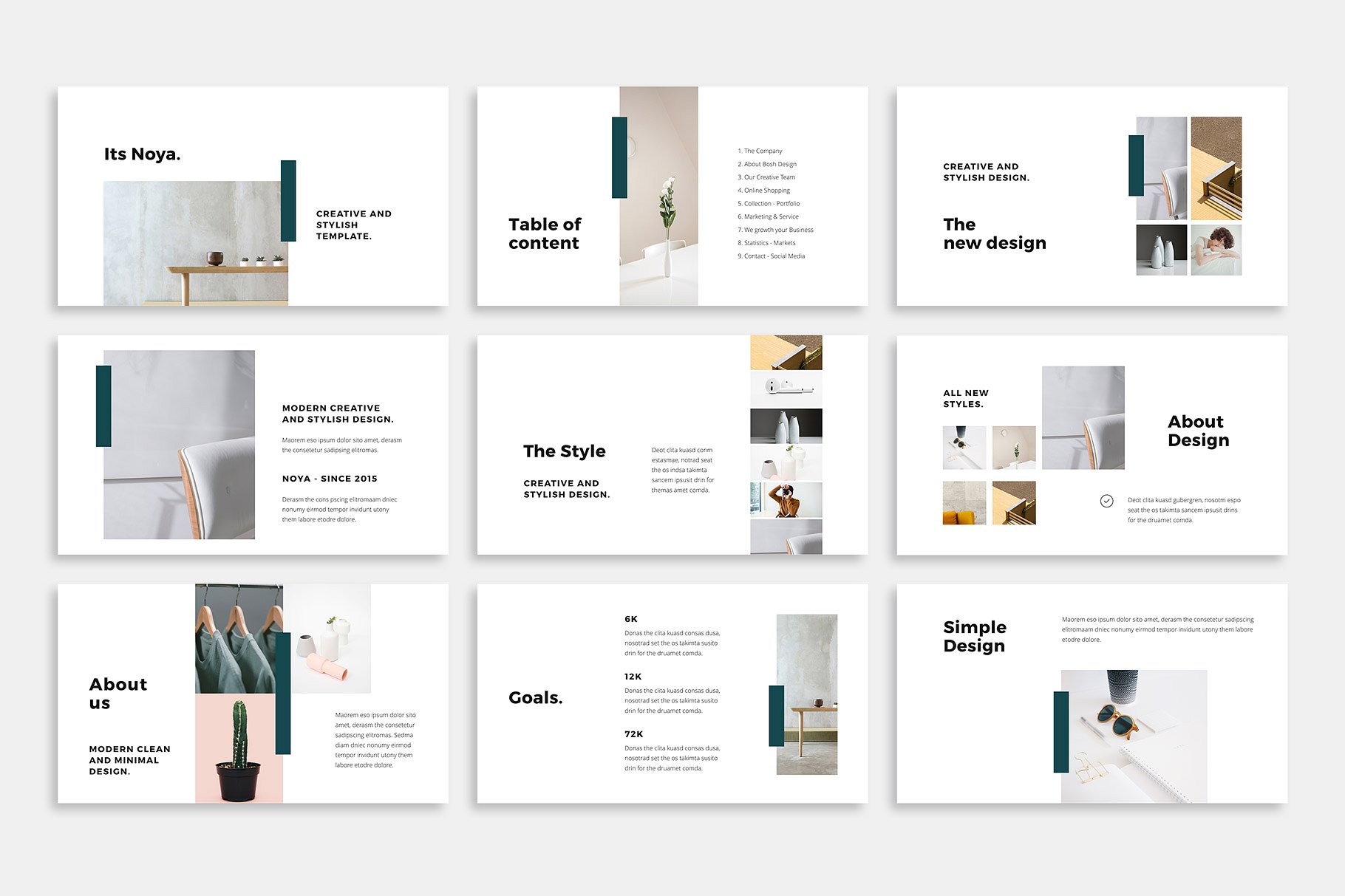 高端时尚ppt素材模板 NOYA – Keynote Template