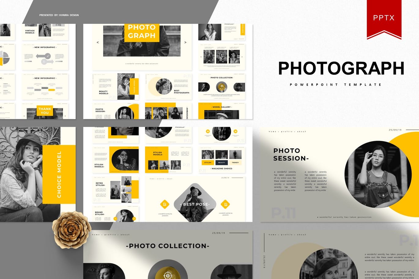 时尚高端多用途的高品质简约powerpoint幻灯片演示模板（pptx）