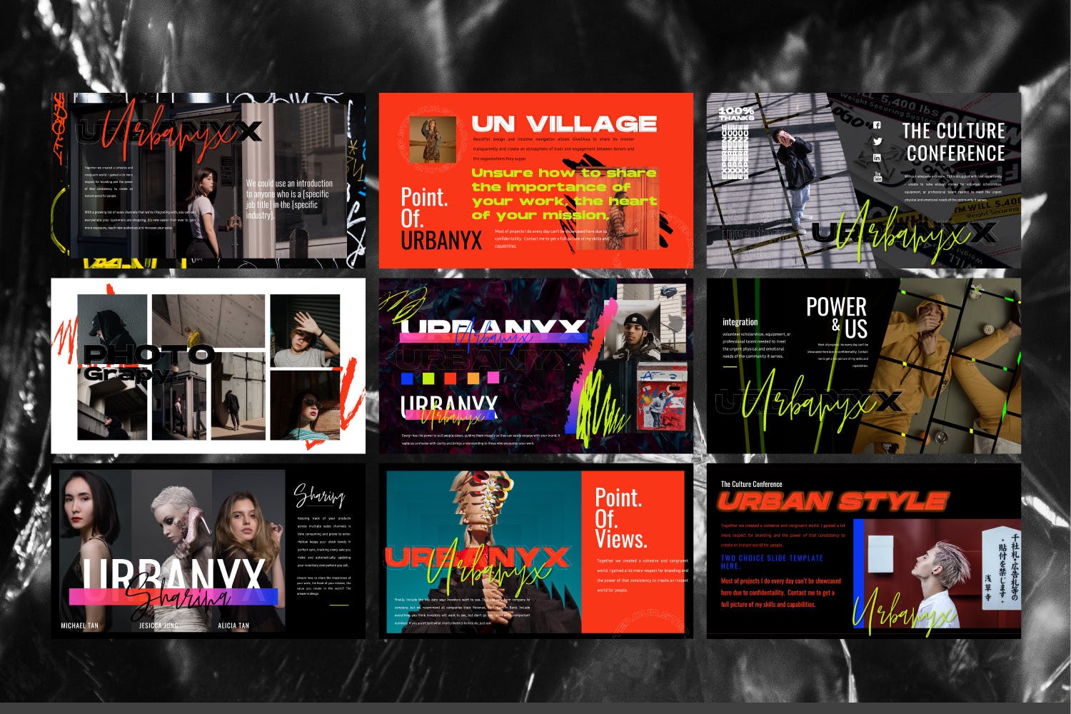 富有激情的色彩强烈的PPT模板下载[PPTX]