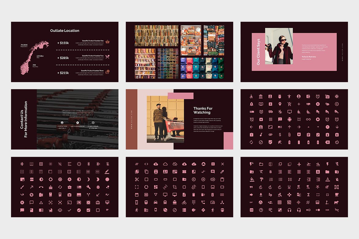 复古时尚的PPT模板下载[PPTX]