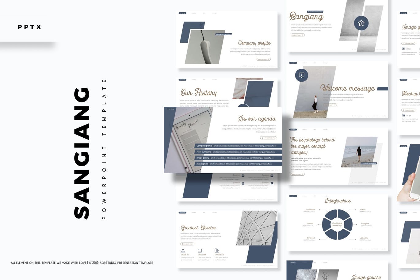 简约时尚高端好用的优雅配色powerpoint幻灯片演示模板（pptx）