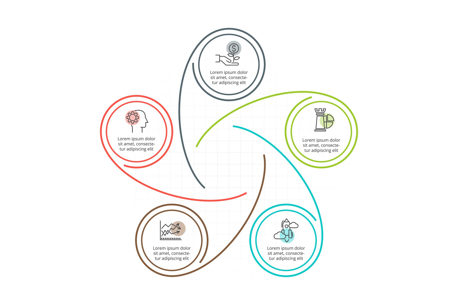 ppt素材信息图表 Linear elements for infographic v.18