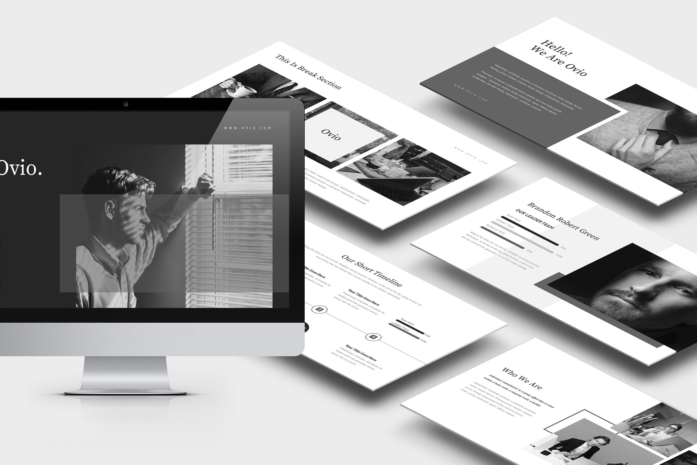 时尚高端黑白PPT模板 精美ppt模板 ppt简洁模板 下载ppt模板[PPTX]