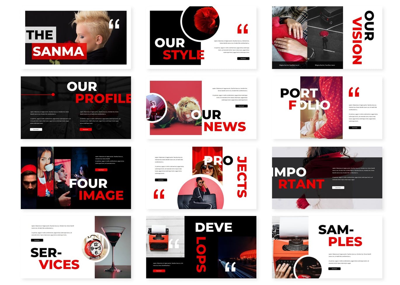 黑白灰对比配色的多用途powerpoint幻灯片演示模板（pptx）幻灯片模板下载ppt 模板精美ppt模板