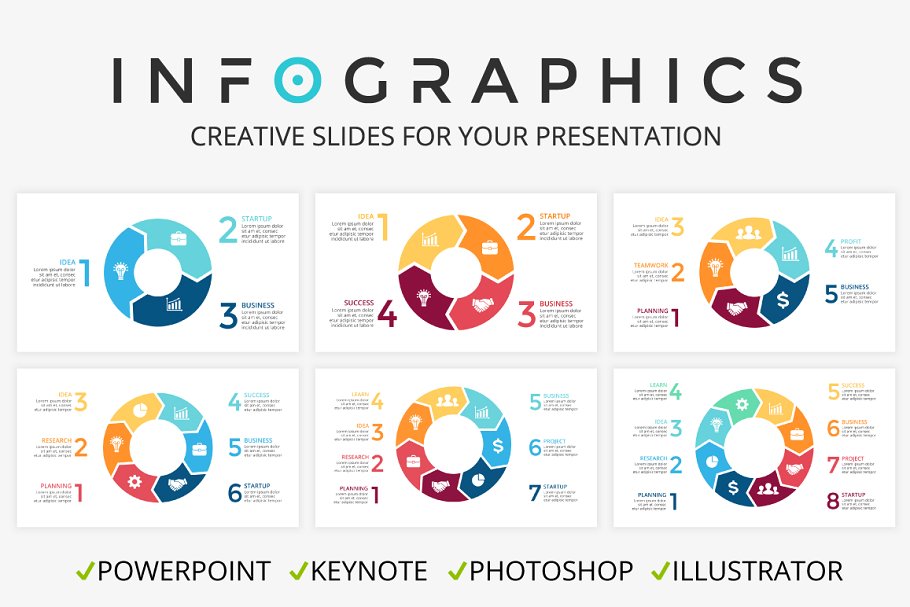 环形箭头幻灯片模板下载 Circle Arrows Slides