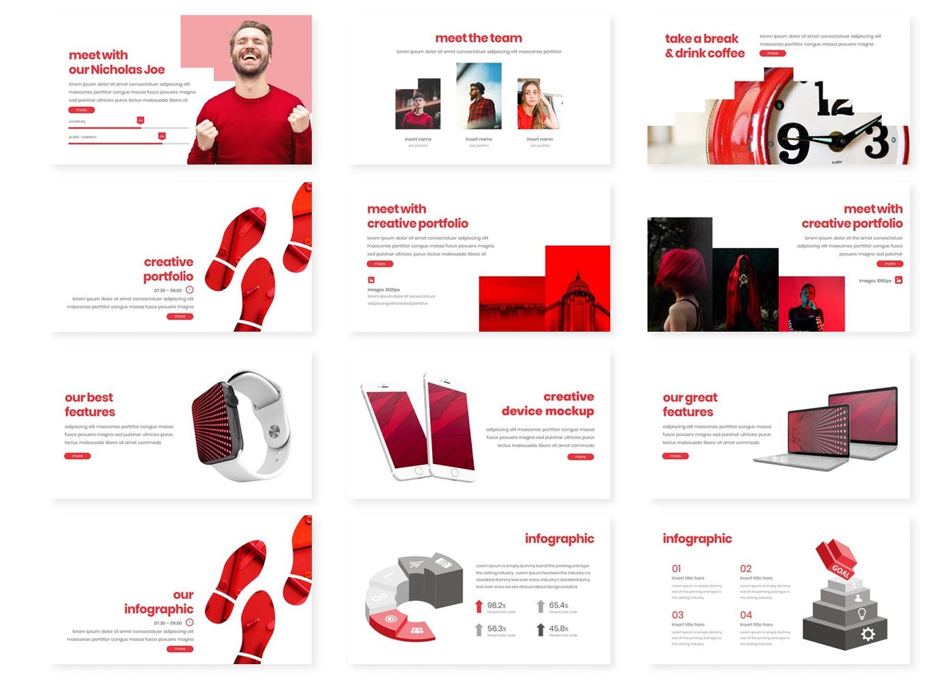 带有一步一个脚印元素的高品质少见稀有powerpoint幻灯片演示模板（pptx）