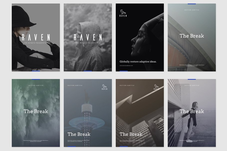 高端Raven垂直主题ppt模板 Raven Vertical Keynote Template