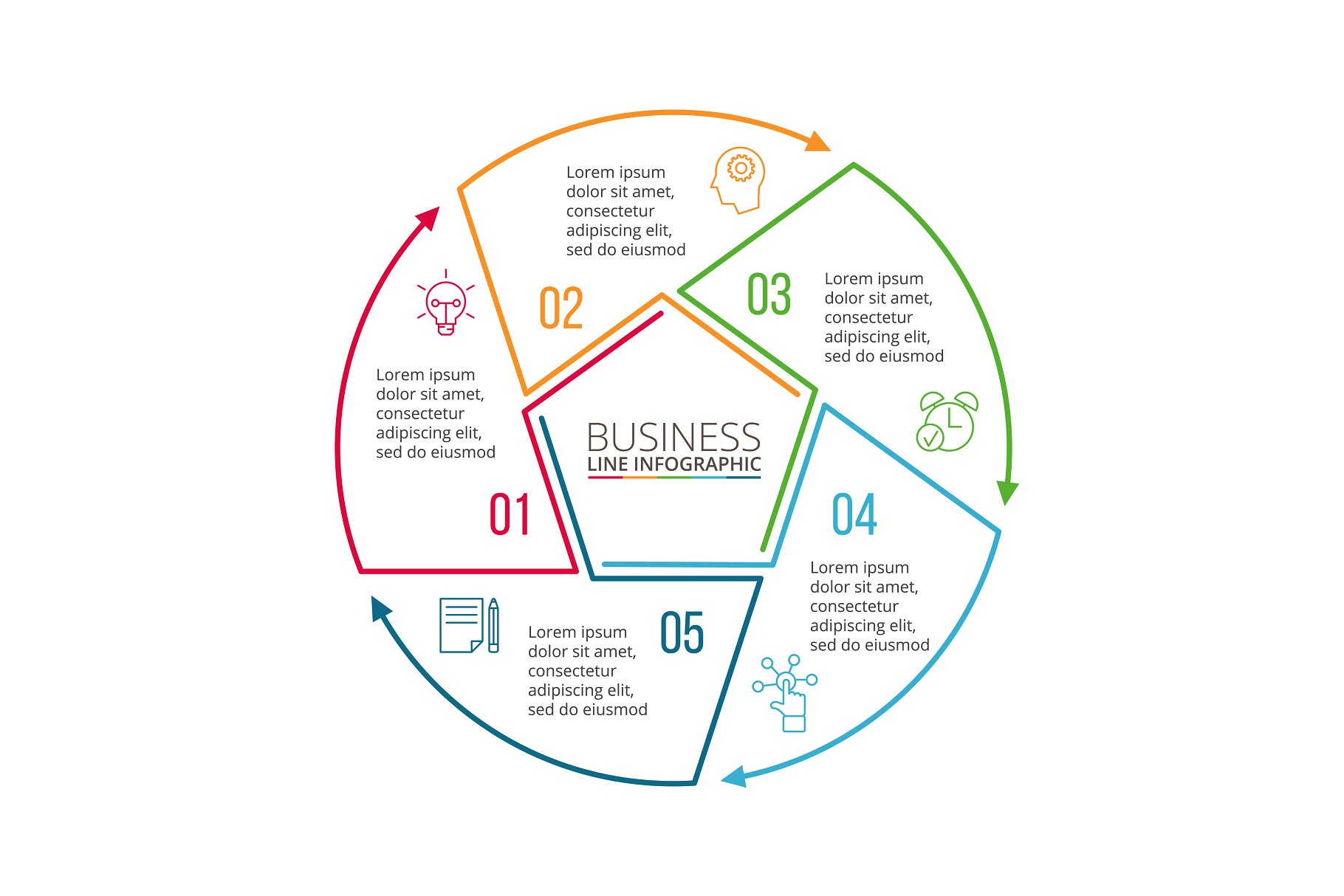 演示ppt素材模板 Linear elements for infographic v.11