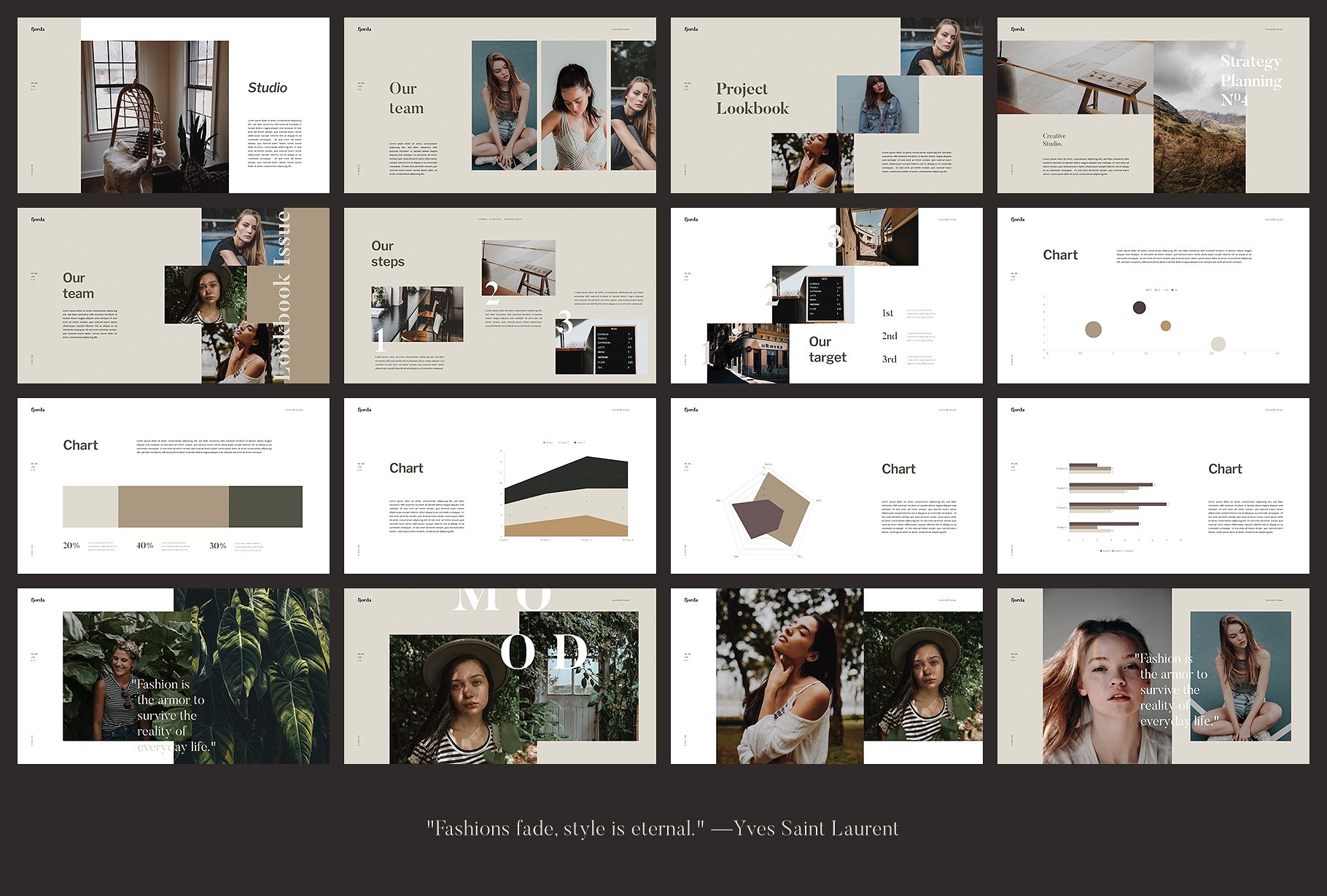 时尚ppt素材模板 FJORDA – Keynote Template