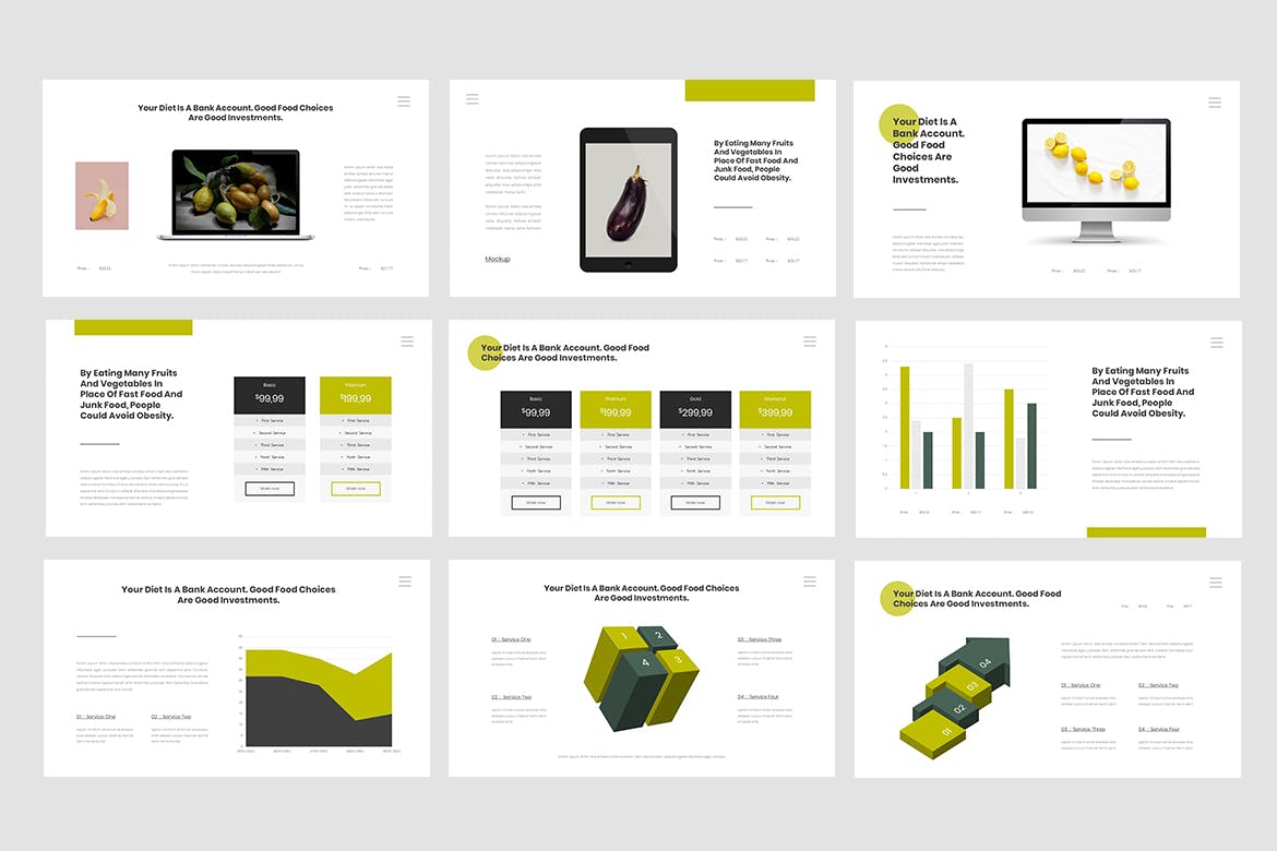 健康饮食相关的PPT模板下载[PPTX]