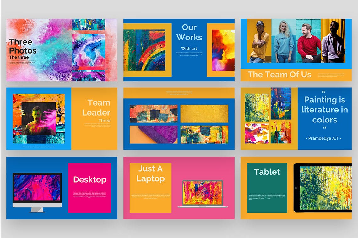 多用途的时尚高端清新绚丽powerpoint幻灯片演示模板（pptx）