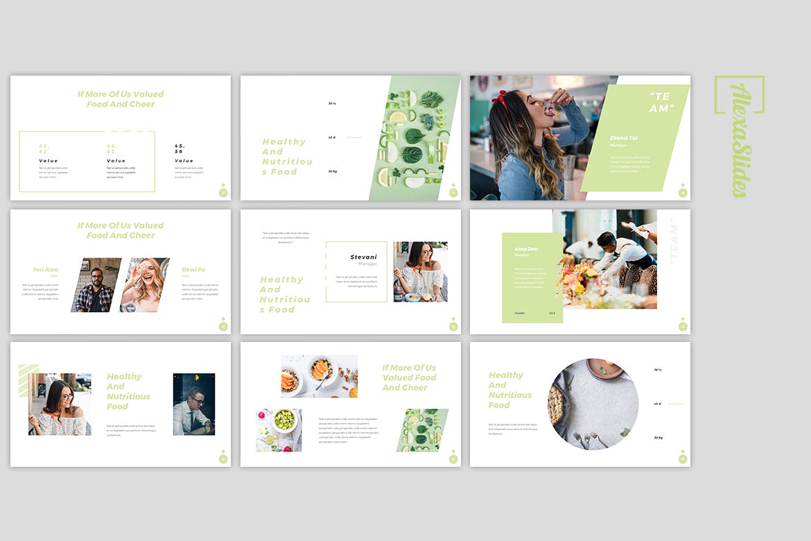 美食展示相关的PPT模板下载[PPTX]