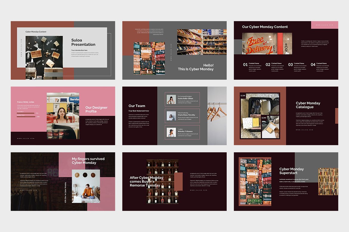 复古时尚的PPT模板下载[PPTX]