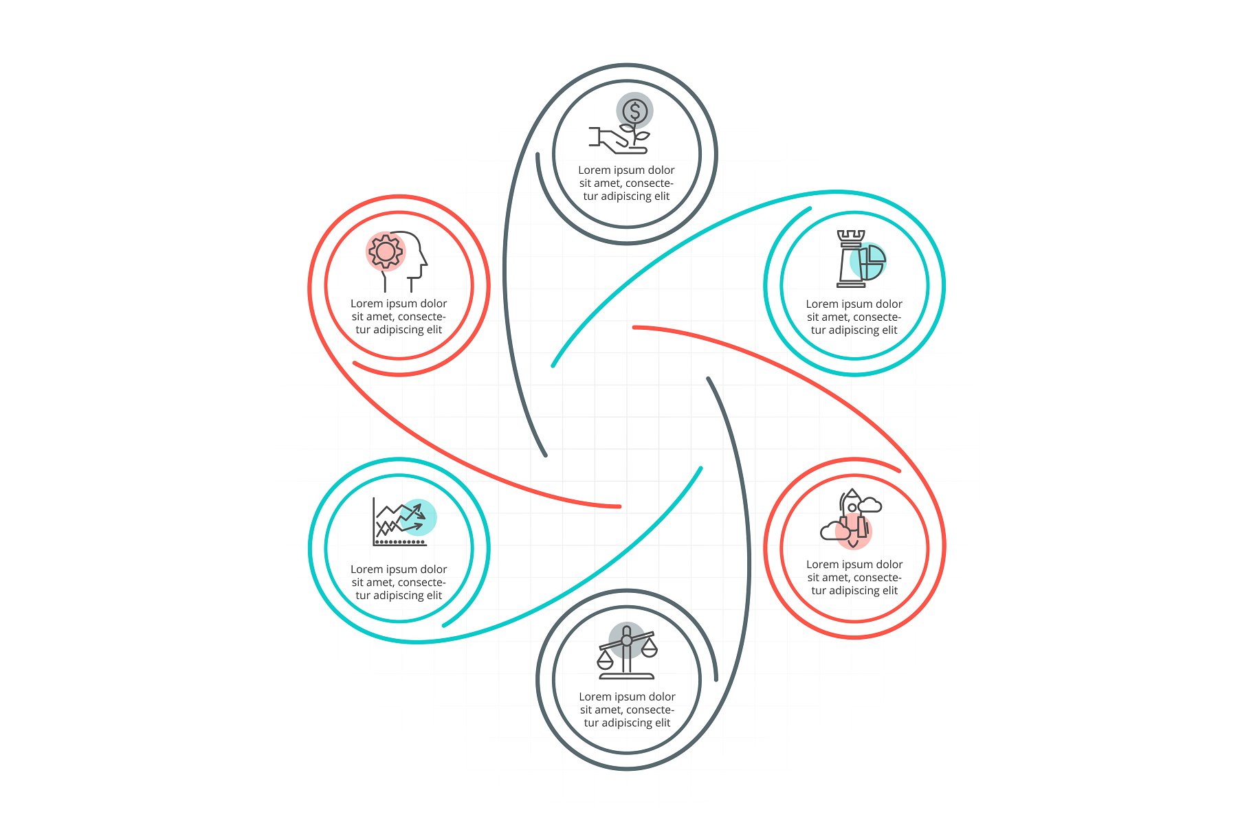 ppt素材信息图表 Linear elements for infographic v.18