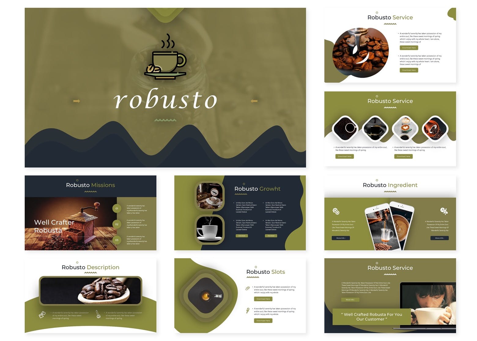 介绍咖啡的优秀ppt模板下载[PPTX]