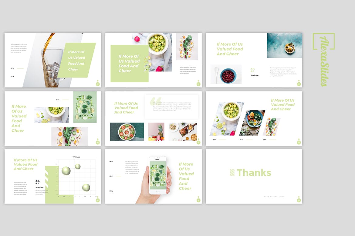 美食展示相关的PPT模板下载[PPTX]