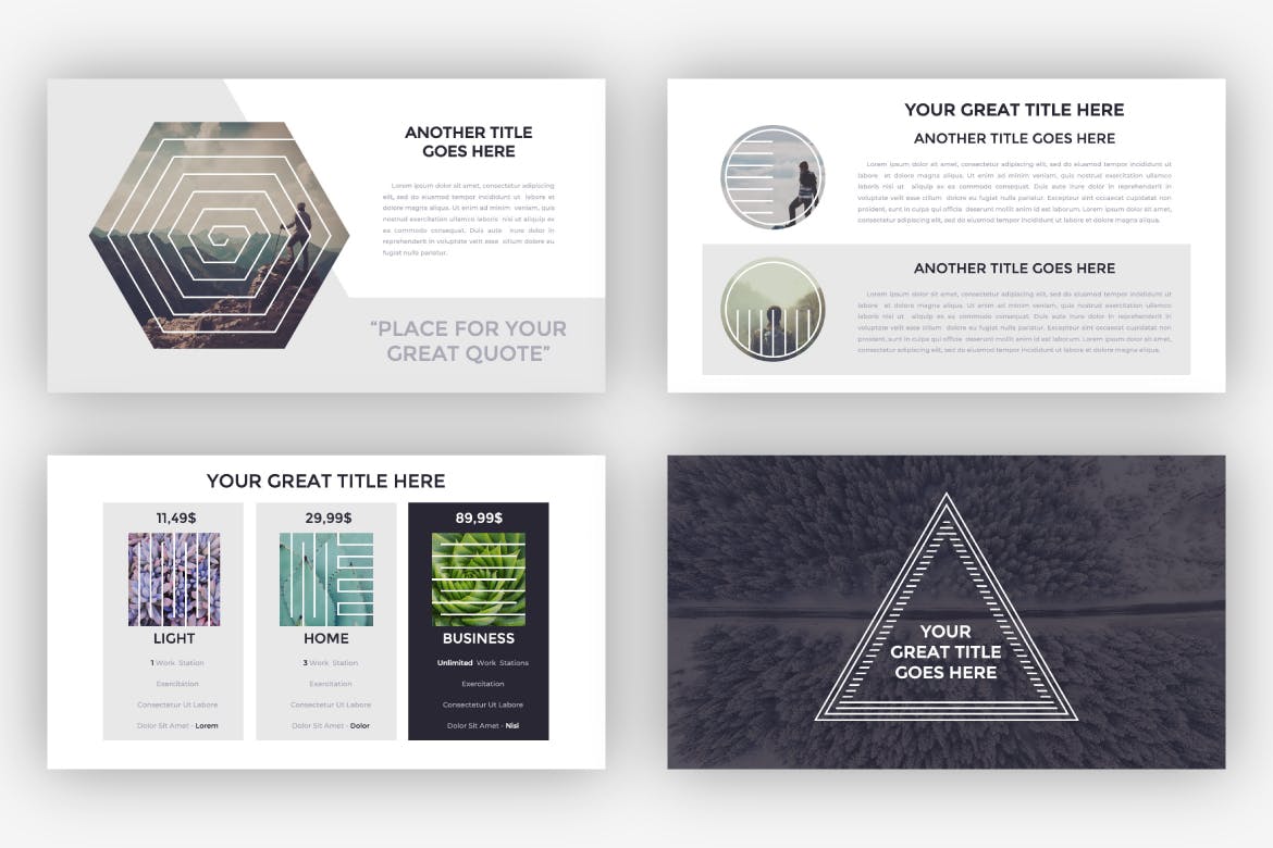 多几何设计图形创意PPT模板 ppt素材 精美商务ppt模板下载[PPTX]