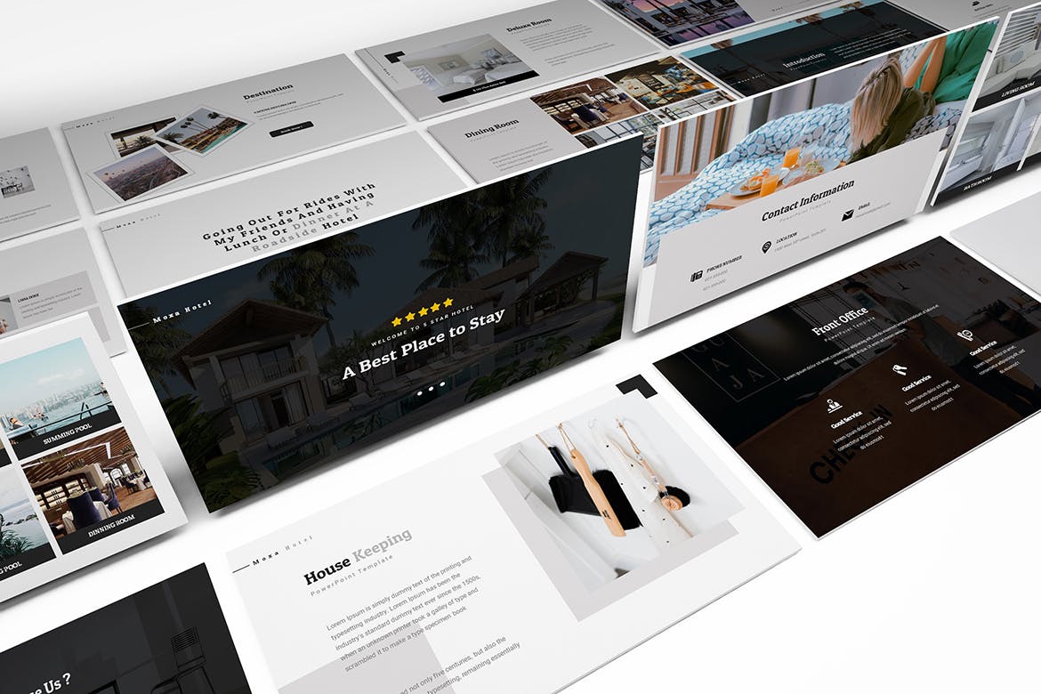 酒店设计展示的ppt简洁模板下载 [PPTX]