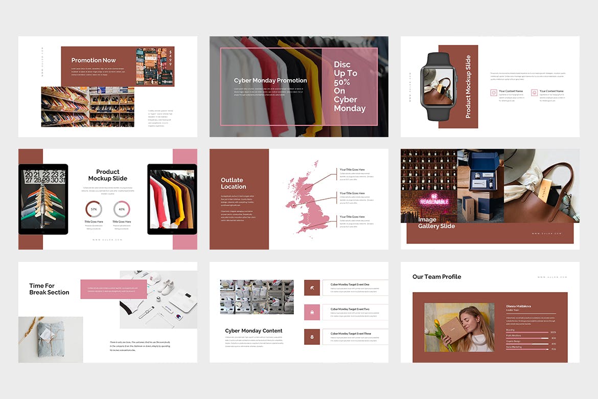 复古时尚的PPT模板下载[PPTX]