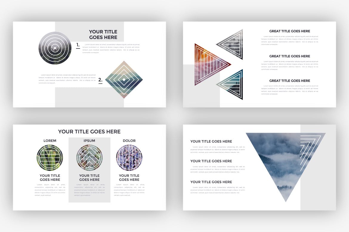 多几何设计图形创意PPT模板 ppt素材 精美商务ppt模板下载[PPTX]