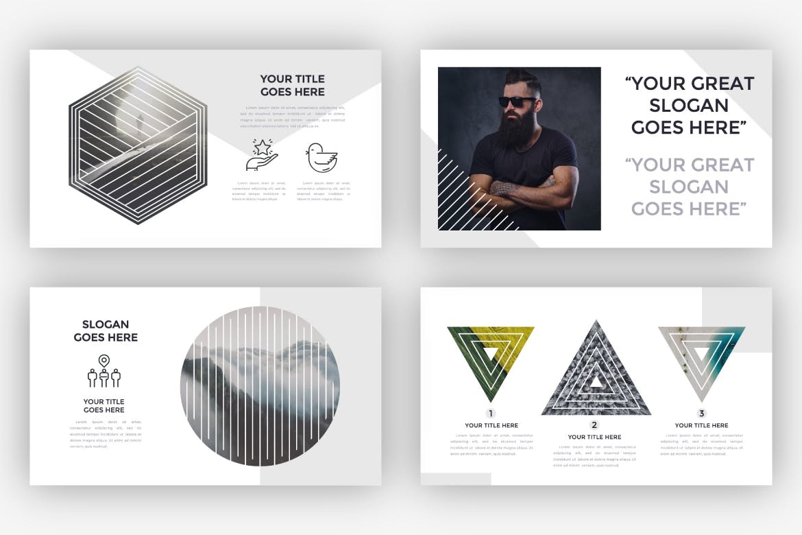 多几何设计图形创意PPT模板 ppt素材 精美商务ppt模板下载[PPTX]