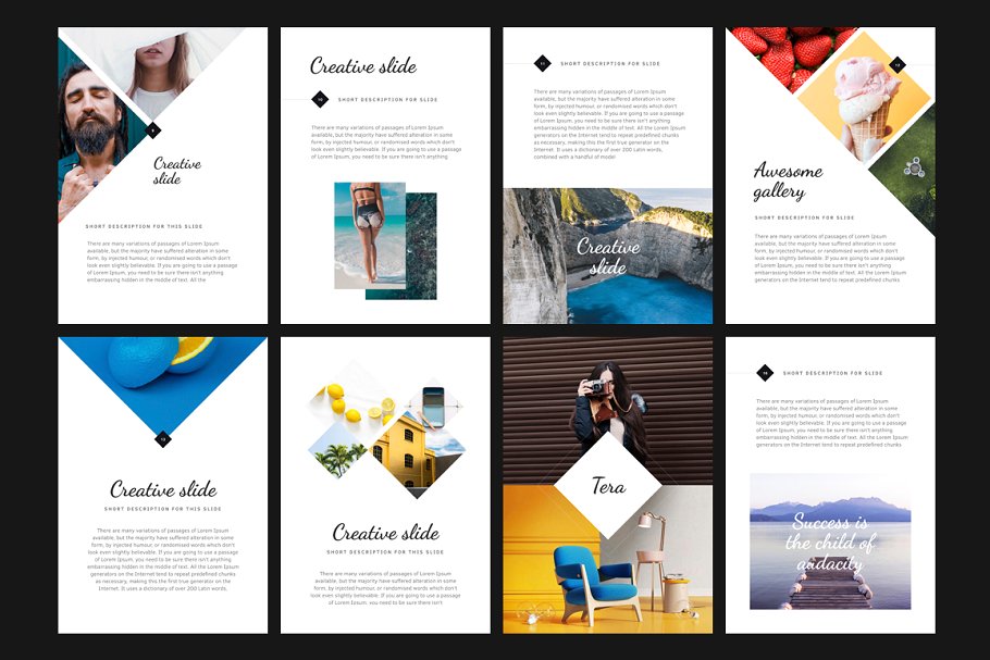 时尚ppt素材模板 A4 | Tera PowerPoint Template