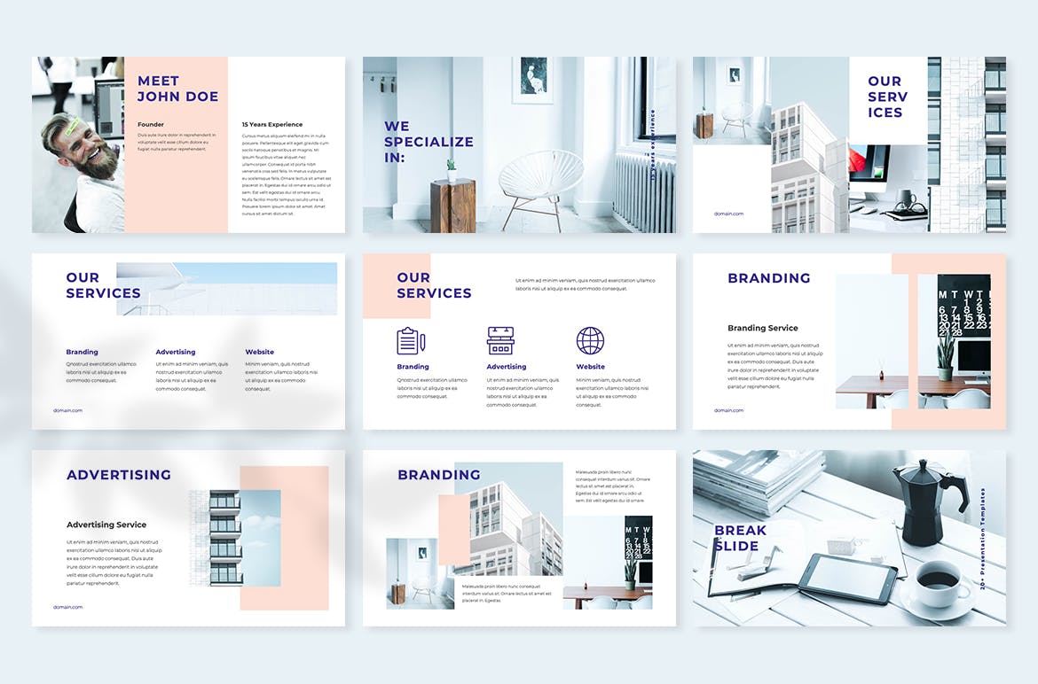 简约时尚优雅配色的创意机构主题演讲keynote幻灯片演示模板（key）