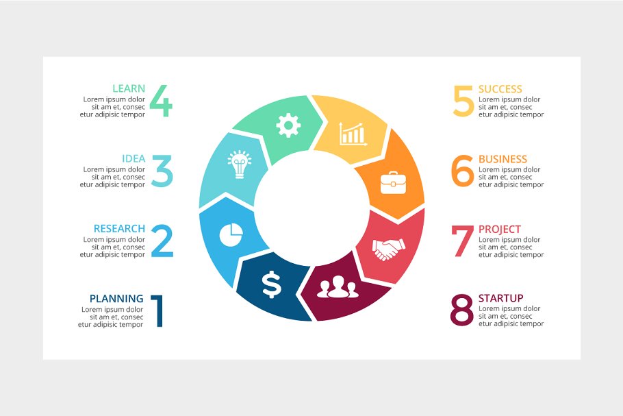 环形箭头幻灯片模板下载 Circle Arrows Slides