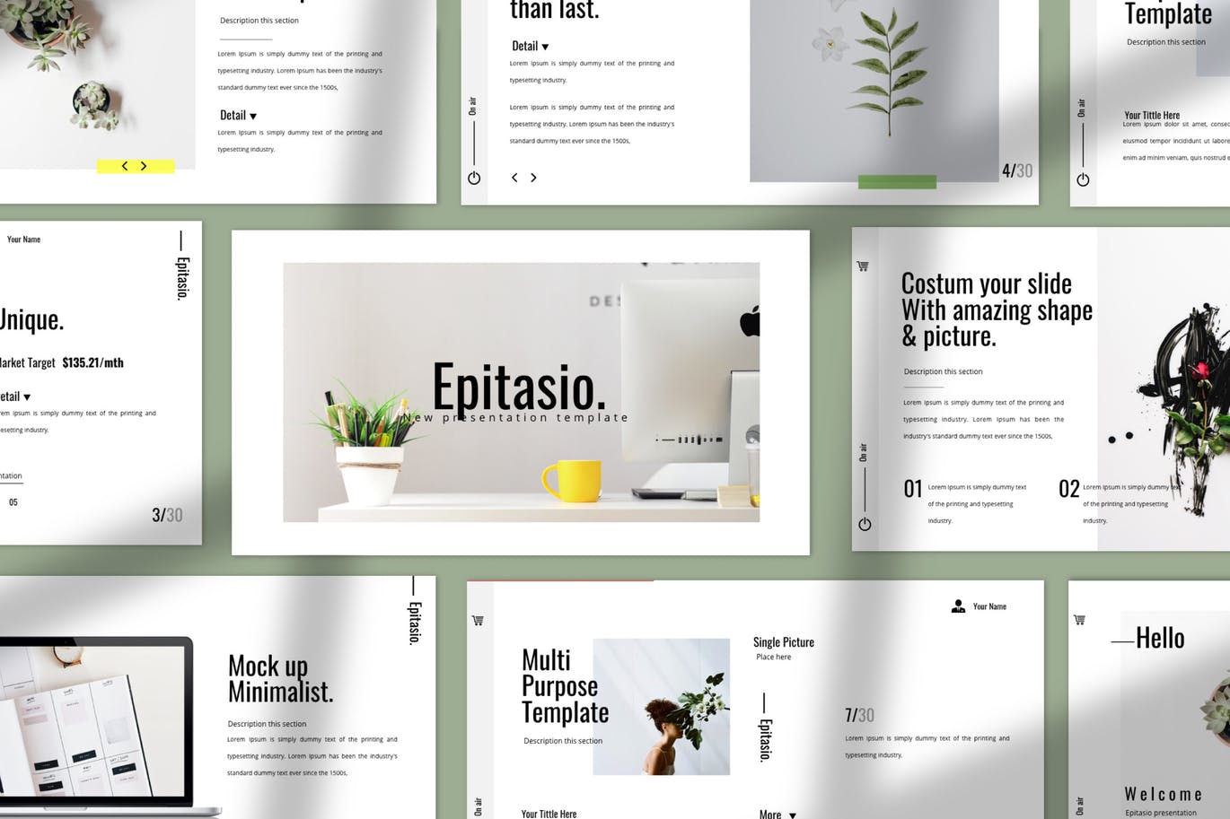 KEY | 夏季清新时尚简约品牌创意多用途主题设计模板演示文稿Keynote